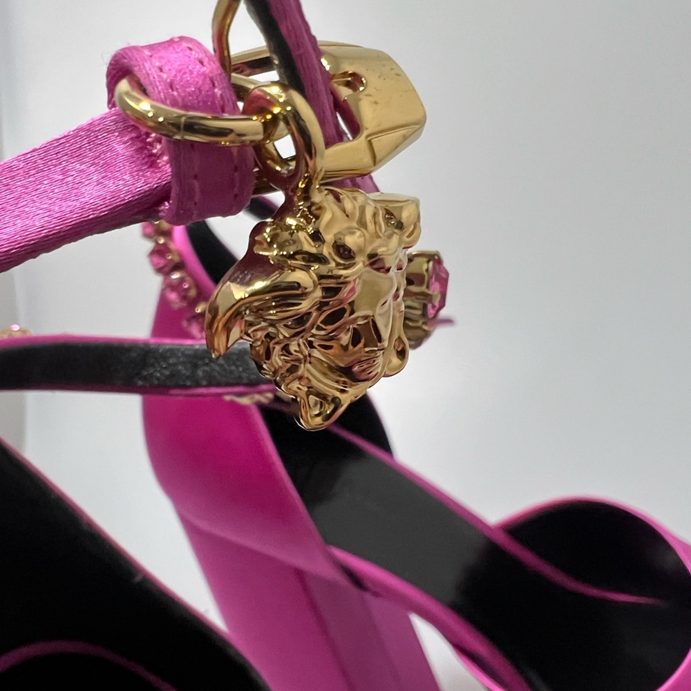 Versace Aevitas Satin Platform Pumps Pink Women’s EU 38.5/US 8.5 - Picture 5 of 12